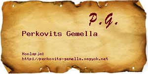 Perkovits Gemella névjegykártya